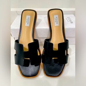 Steven Madden, 9.5, black leather. Brand new